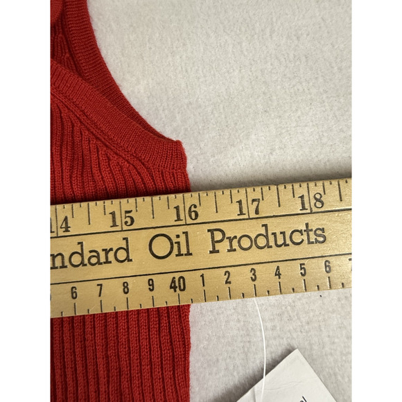 Pursuits,ltd woolmark Sleeveless Turtleneck Shirt Red Blouse Womens S Preppy Y2K - Picture 12 of 12